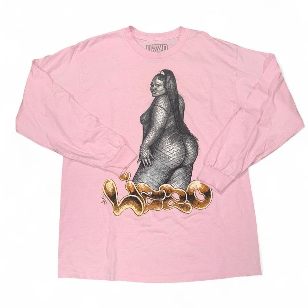 Pink Lizzo Long Sleeve Shirt Merch Special Tour Fan Memorabilia Cozy Band Tee L